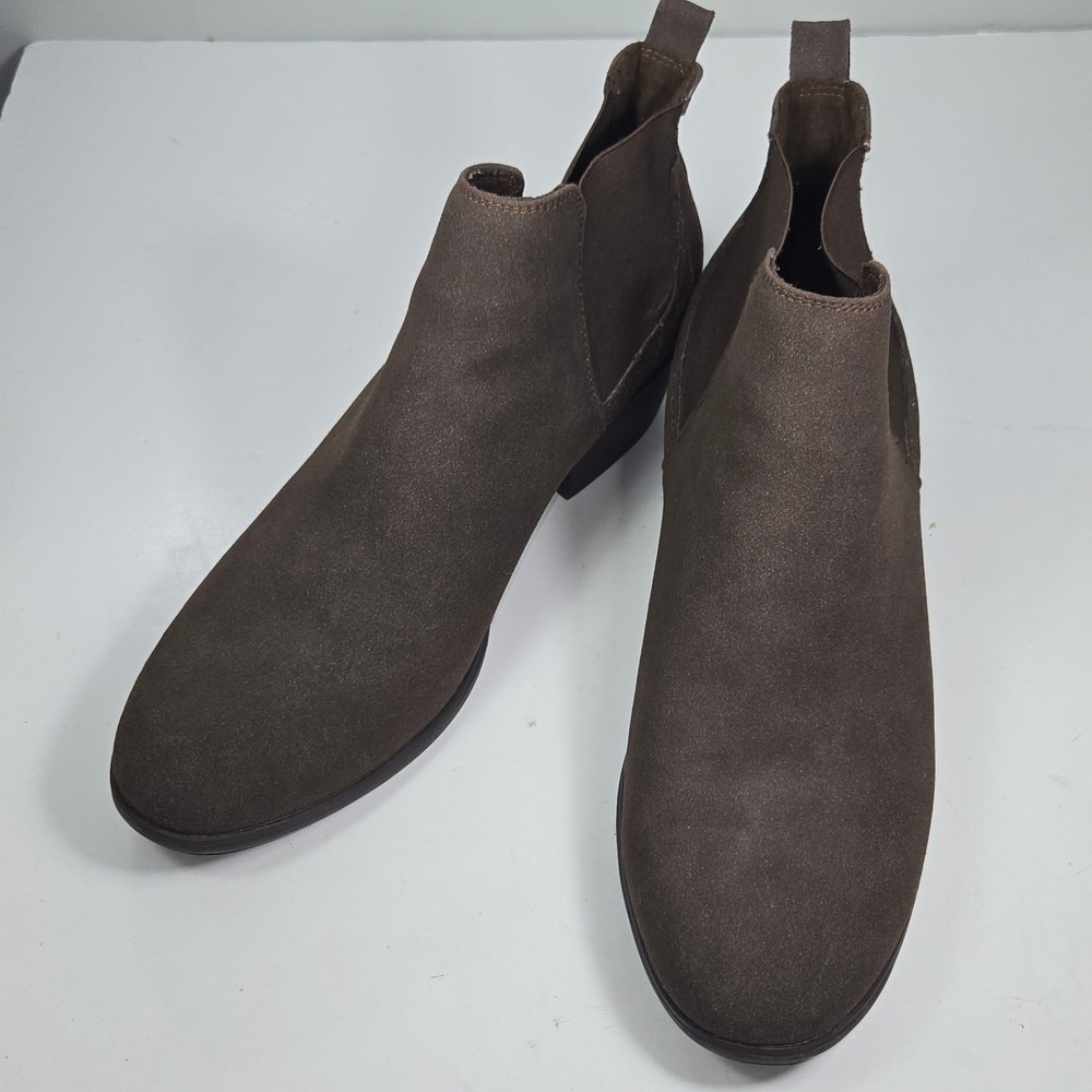 Xappeal Norah Brown Faux Suede Quilted Ankle Chelsea Boots womens size 11 302725